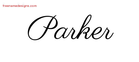 Classic Name Tattoo Designs Parker Printable