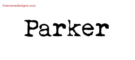 Vintage Writer Name Tattoo Designs Parker Free