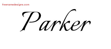 Calligraphic Name Tattoo Designs Parker Free Graphic