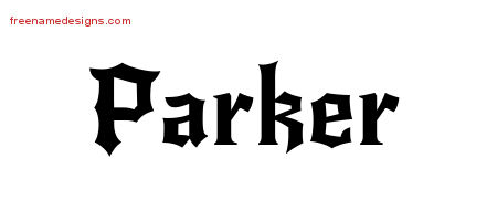 Gothic Name Tattoo Designs Parker Download Free