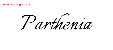 Calligraphic Name Tattoo Designs Parthenia Download Free