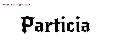 Gothic Name Tattoo Designs Particia Free Graphic