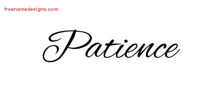 Cursive Name Tattoo Designs Patience Download Free