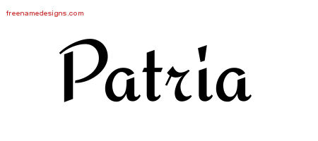 Calligraphic Stylish Name Tattoo Designs Patria Download Free