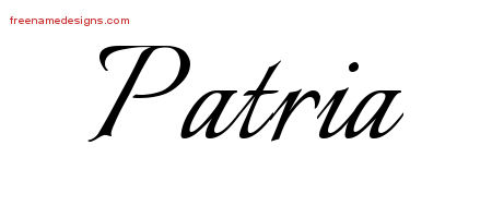 Calligraphic Name Tattoo Designs Patria Download Free