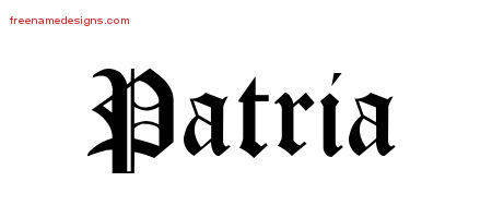 Blackletter Name Tattoo Designs Patria Graphic Download