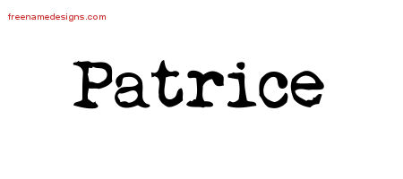 Vintage Writer Name Tattoo Designs Patrice Free Lettering