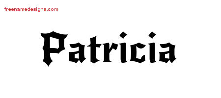 Gothic Name Tattoo Designs Patricia Download Free