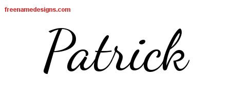 Lively Script Name Tattoo Designs Patrick Free Printout