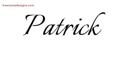 Calligraphic Name Tattoo Designs Patrick Free Graphic