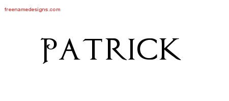 Regal Victorian Name Tattoo Designs Patrick Printable