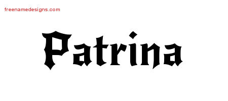 Gothic Name Tattoo Designs Patrina Free Graphic
