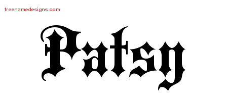 Old English Name Tattoo Designs Patsy Free