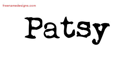 Vintage Writer Name Tattoo Designs Patsy Free Lettering