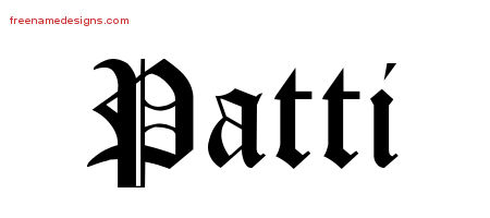 Blackletter Name Tattoo Designs Patti Graphic Download