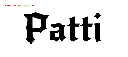 Gothic Name Tattoo Designs Patti Free Graphic