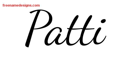 Lively Script Name Tattoo Designs Patti Free Printout
