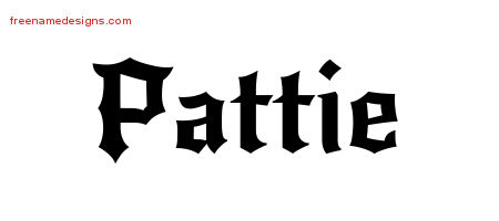 Gothic Name Tattoo Designs Pattie Free Graphic
