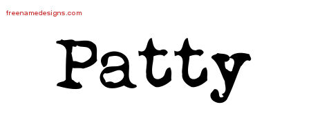 Vintage Writer Name Tattoo Designs Patty Free Lettering