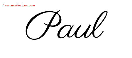 Classic Name Tattoo Designs Paul Graphic Download