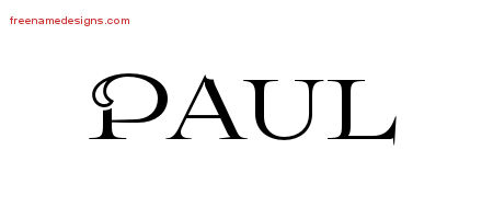 Flourishes Name Tattoo Designs Paul Graphic Download