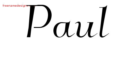 Elegant Name Tattoo Designs Paul Free Graphic