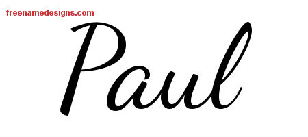 Lively Script Name Tattoo Designs Paul Free Printout