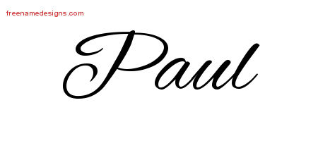 Cursive Name Tattoo Designs Paul Free Graphic