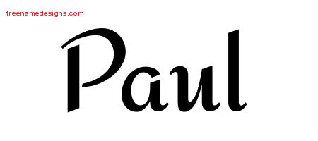 Calligraphic Stylish Name Tattoo Designs Paul Free Graphic