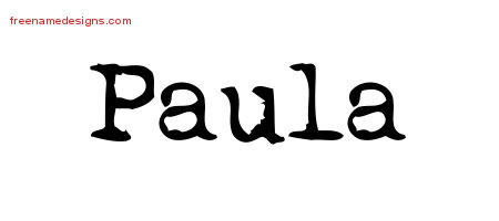Vintage Writer Name Tattoo Designs Paula Free Lettering