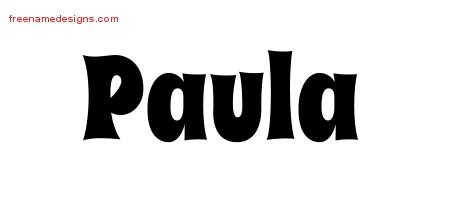Groovy Name Tattoo Designs Paula Free Lettering