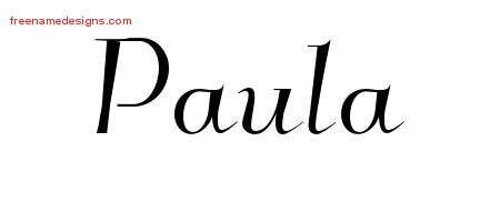 Elegant Name Tattoo Designs Paula Free Graphic