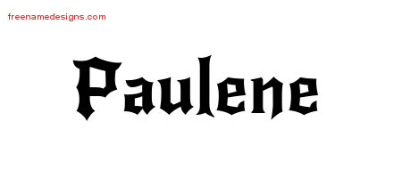 Gothic Name Tattoo Designs Paulene Free Graphic