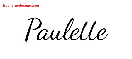Lively Script Name Tattoo Designs Paulette Free Printout