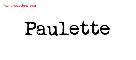 Vintage Writer Name Tattoo Designs Paulette Free Lettering