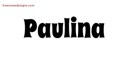 Groovy Name Tattoo Designs Paulina Free Lettering