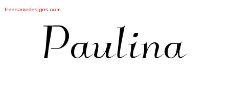 Elegant Name Tattoo Designs Paulina Free Graphic