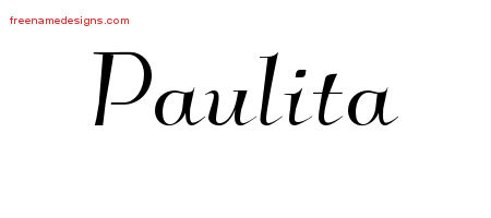 Elegant Name Tattoo Designs Paulita Free Graphic