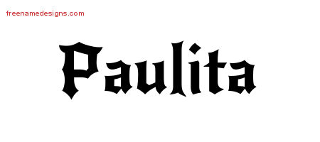 Gothic Name Tattoo Designs Paulita Free Graphic