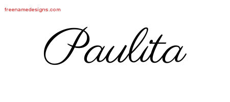 Classic Name Tattoo Designs Paulita Graphic Download