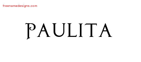 Regal Victorian Name Tattoo Designs Paulita Graphic Download