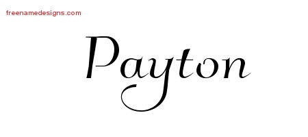 Elegant Name Tattoo Designs Payton Free Graphic