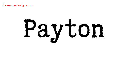 Typewriter Name Tattoo Designs Payton Free Download
