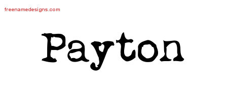 Vintage Writer Name Tattoo Designs Payton Free Lettering