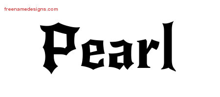Gothic Name Tattoo Designs Pearl Free Graphic