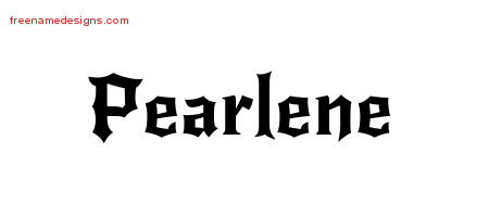 Gothic Name Tattoo Designs Pearlene Free Graphic