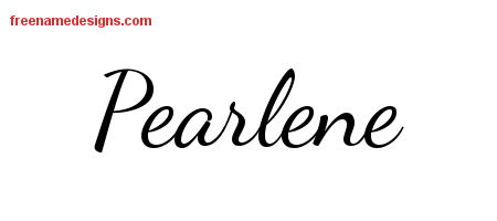 Lively Script Name Tattoo Designs Pearlene Free Printout