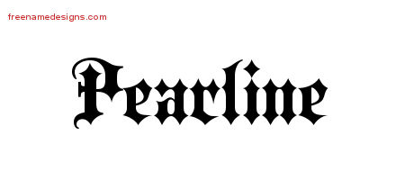 Old English Name Tattoo Designs Pearline Free