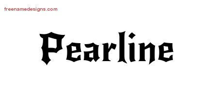 Gothic Name Tattoo Designs Pearline Free Graphic