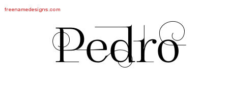Decorated Name Tattoo Designs Pedro Free Lettering
